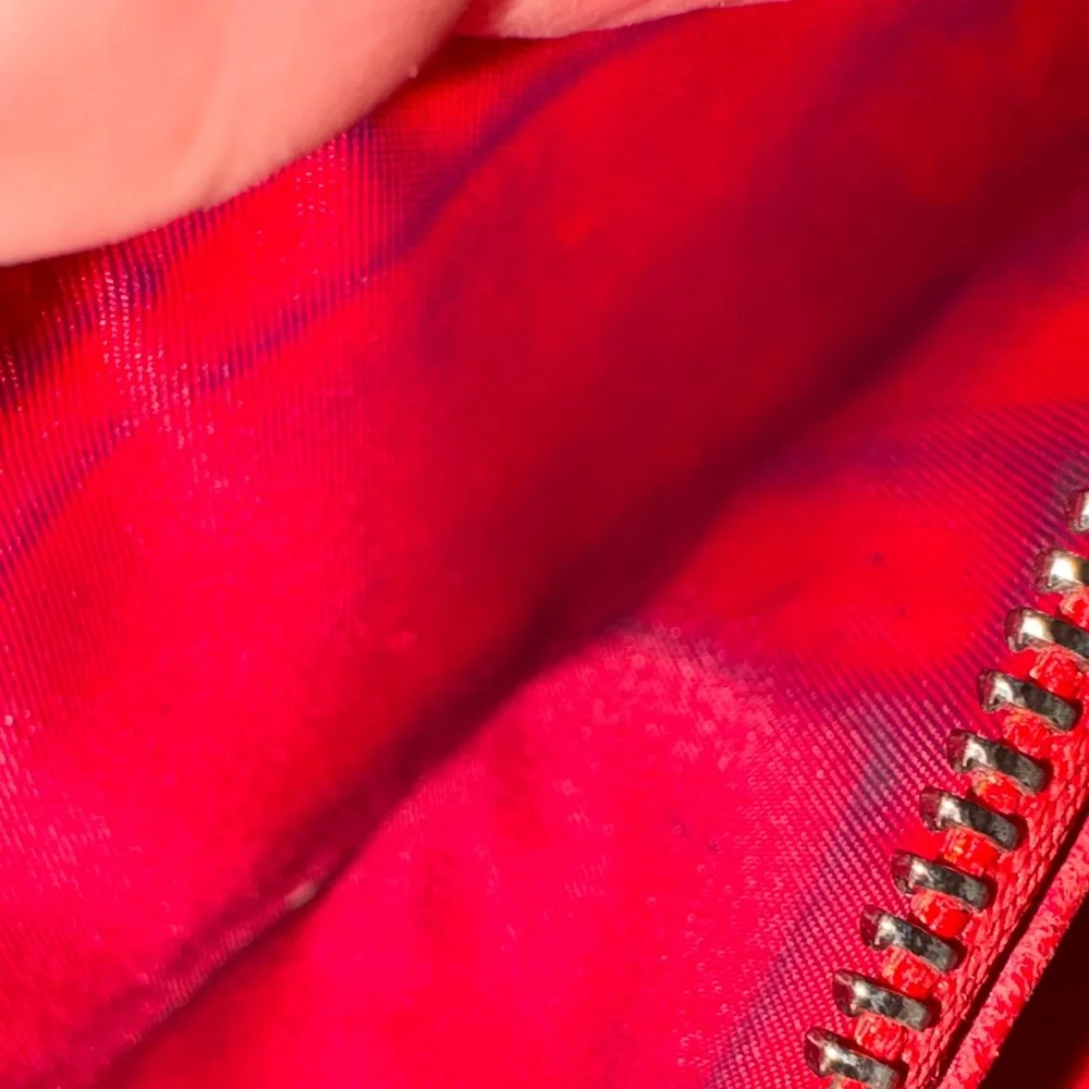 Dior Red Quilted Wallet with Charm